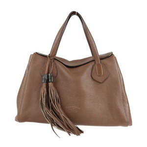 Gucci Lady Tassel Handbag Leather Brown Fringe